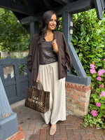 Stone Wide Leg Pocket Trousers Claudia